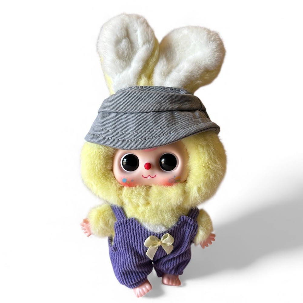Baby Three Macaron Cute Bunny Vinyl Plush Pendant, Yellow Bunny